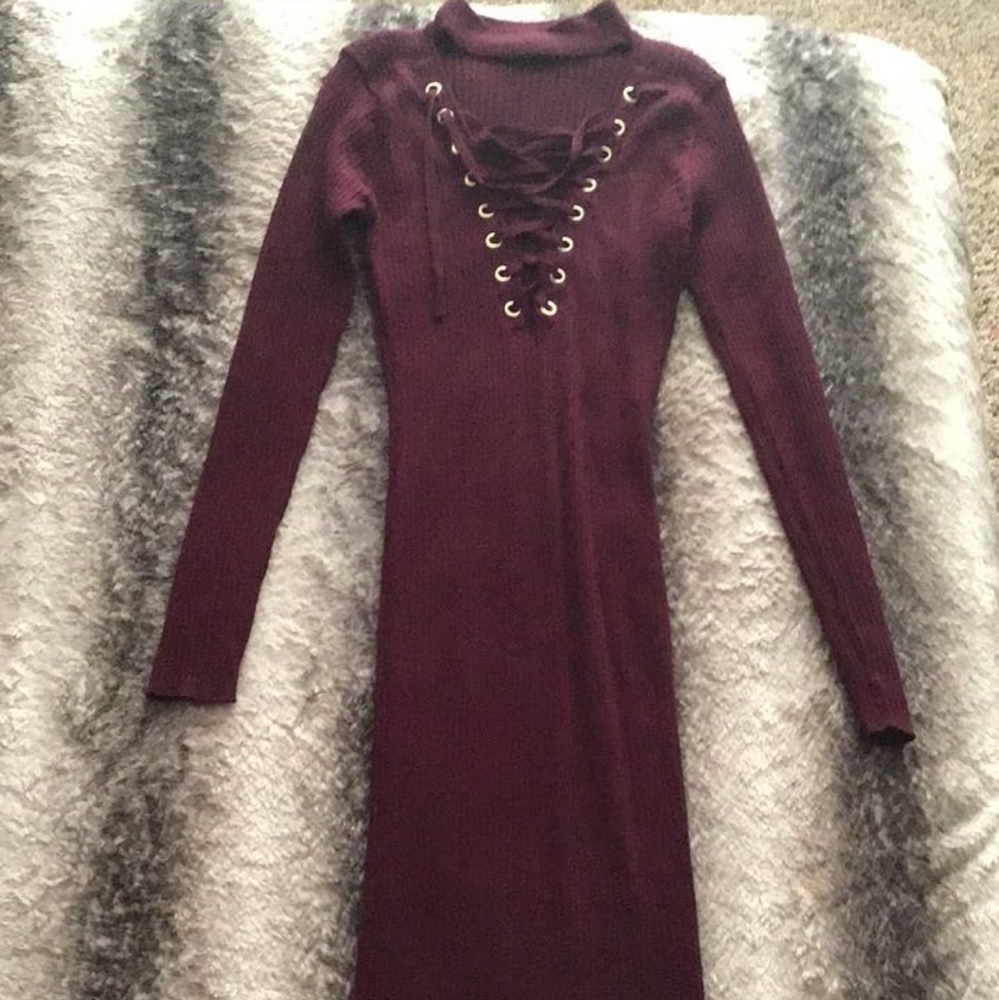 Long burgundy dress